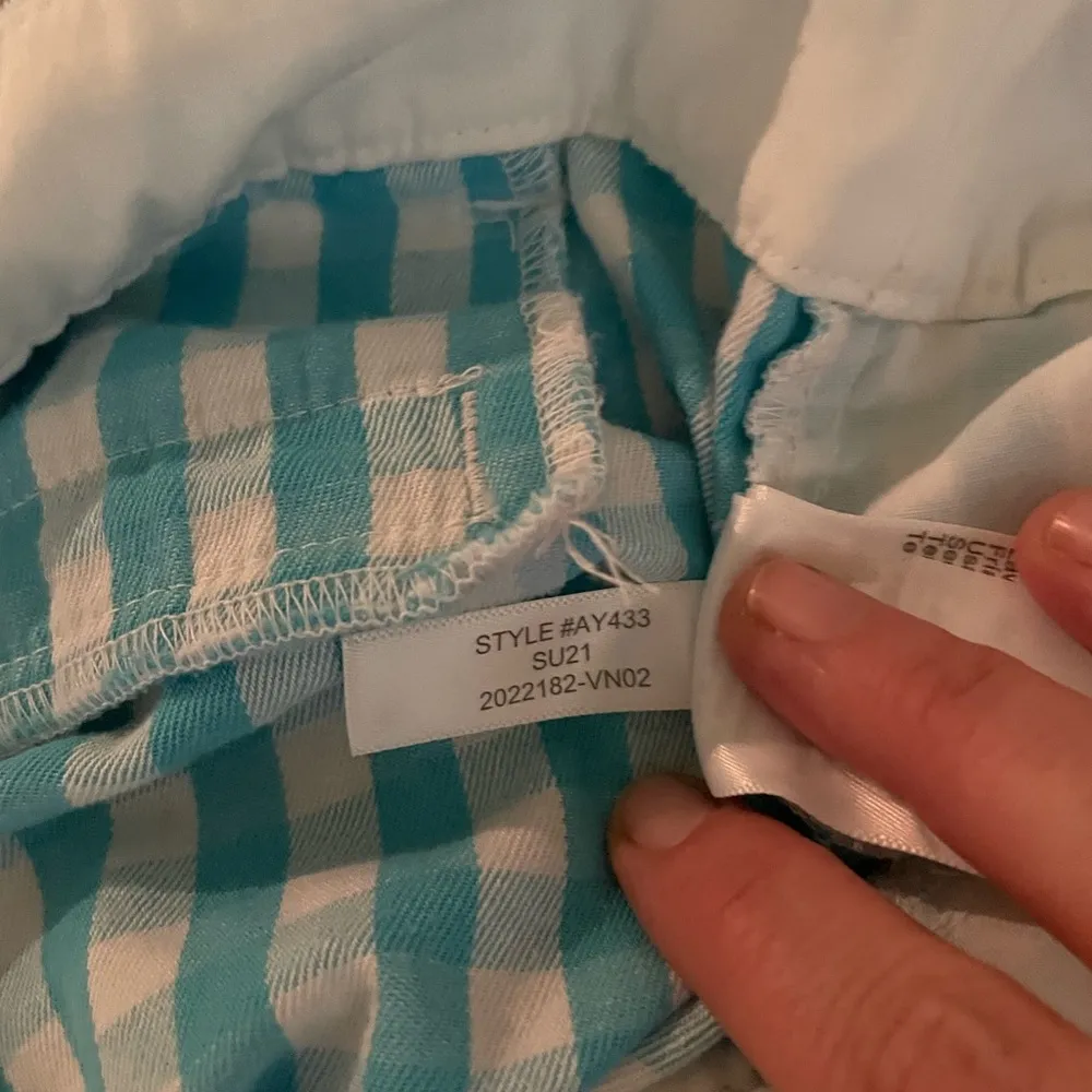 J. Crew Gingham Printed Shorts Sunwashed Aqua - Image 5