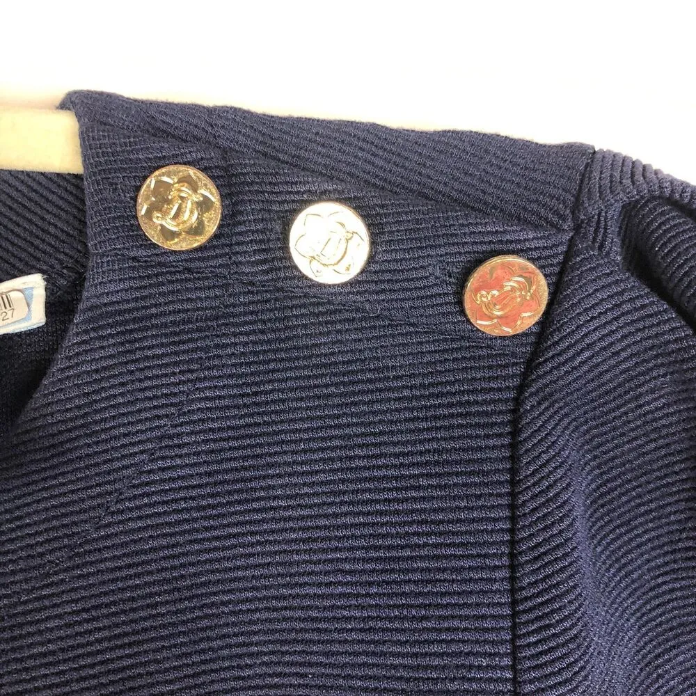 DRAPER JAMES Navy Blue Short Sleeve Mini Dress Size Small Sailor Nautical FLA - Image 7