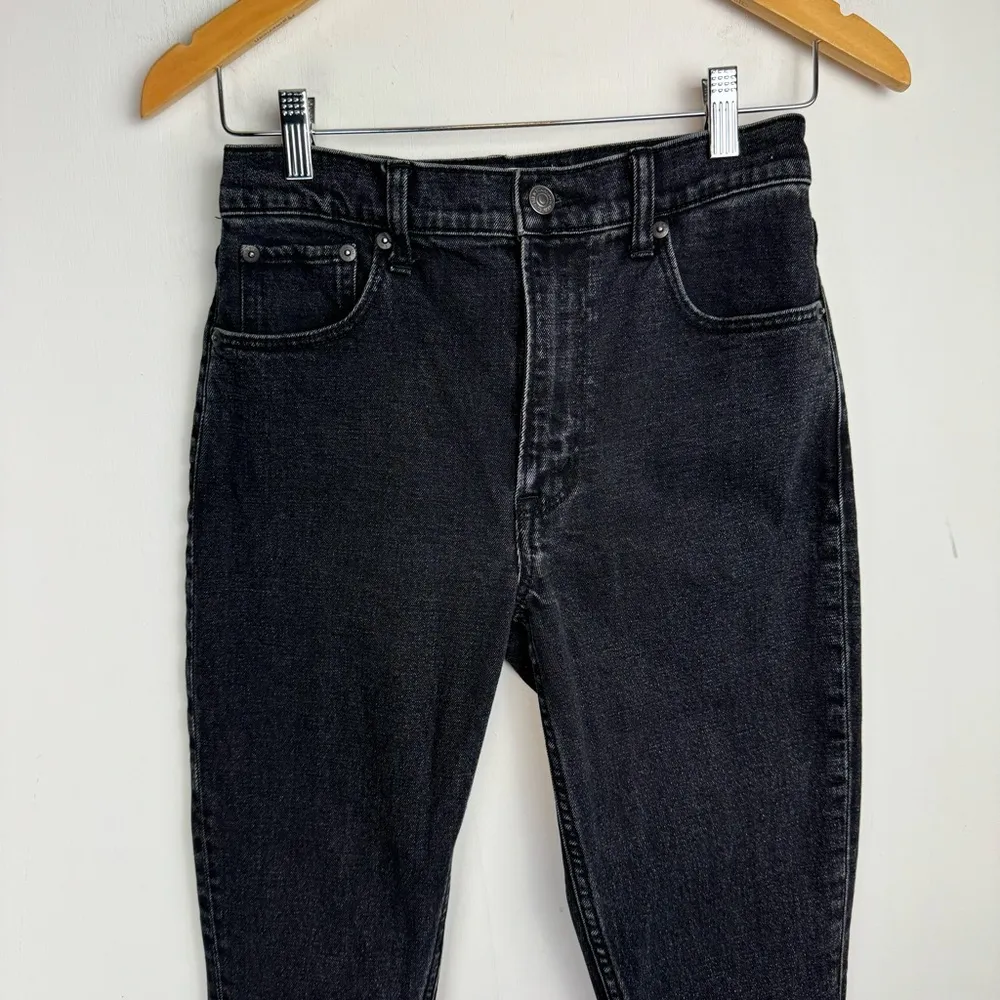 Abercrombie & Fitch Split Hem Jeans Sz 25 Black Denim Skinny High Rise - Image 6