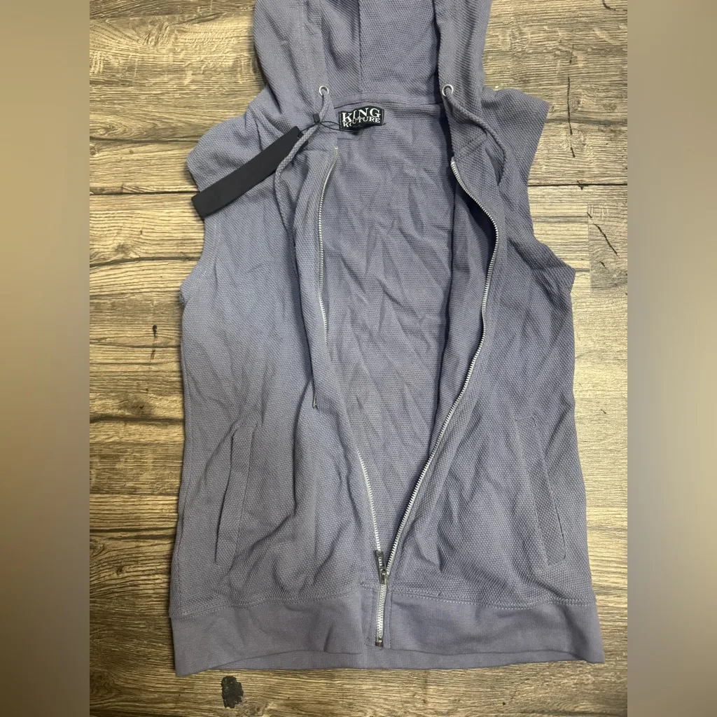 King Purple Sleeveless Hoodie Size L - Image 5