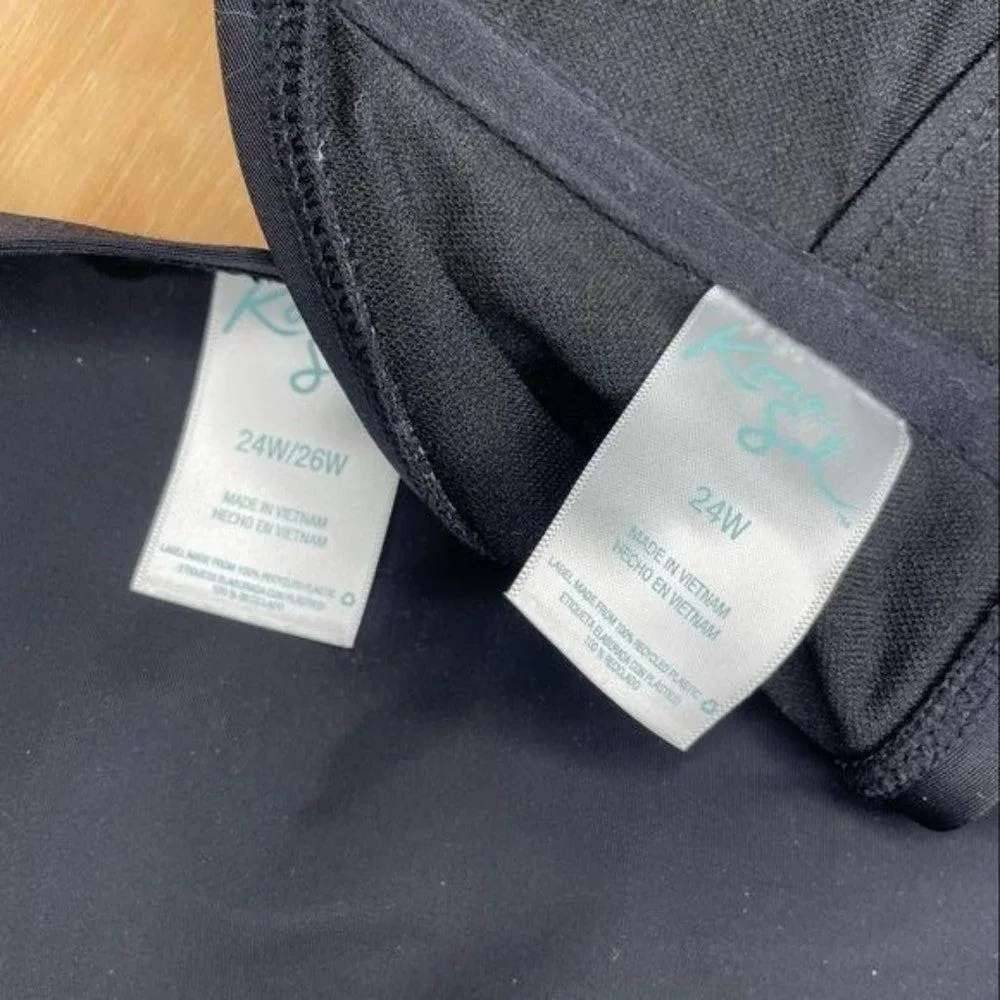 Kona sol black embroidered aztec chevron design halter bikini top & bottoms 24w - Image 8