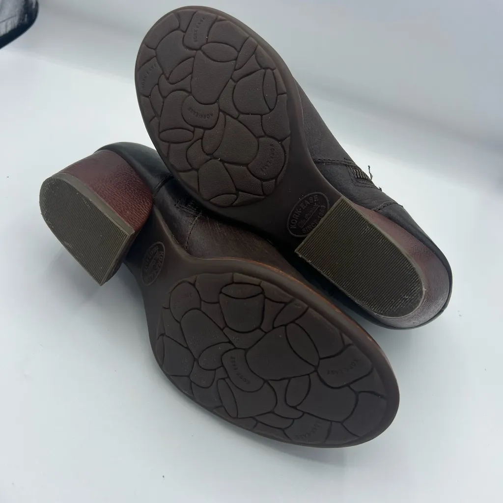 Kork Ease Brown Leather Isa Booties Heel Buckle Size 6 - Image 6