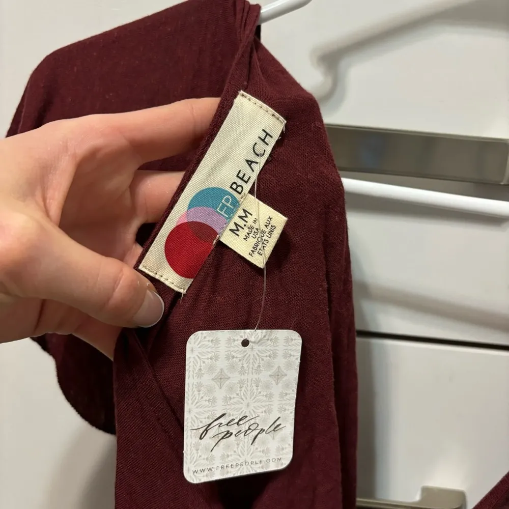 Free People Darling Mini Dress Maroon NWT - Image 5