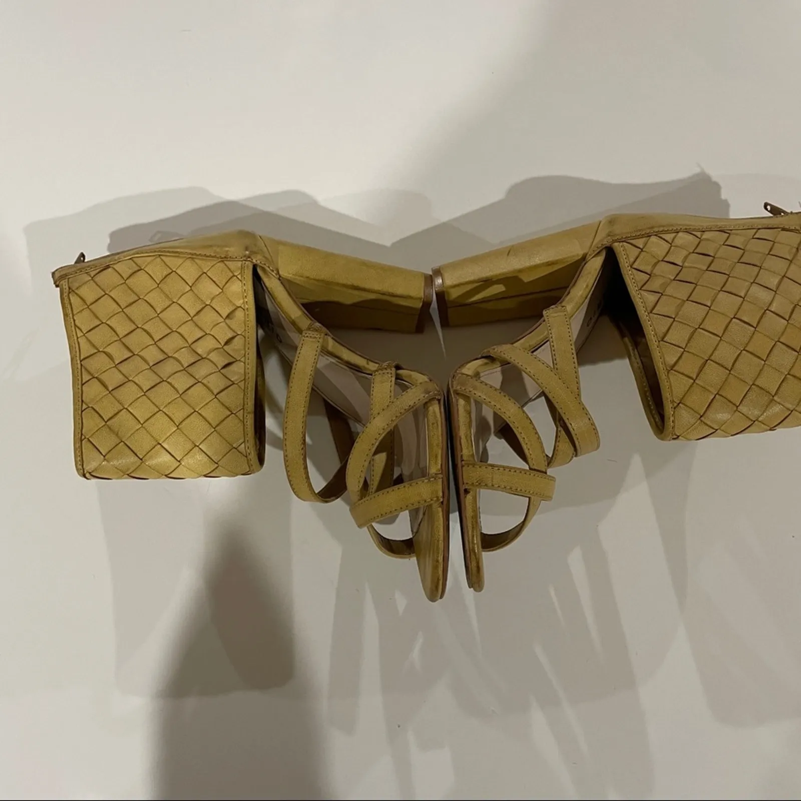 Torrid Tan Woven Block High Heel Open Toe Sandals Size 8 Wide‎ - Image 3