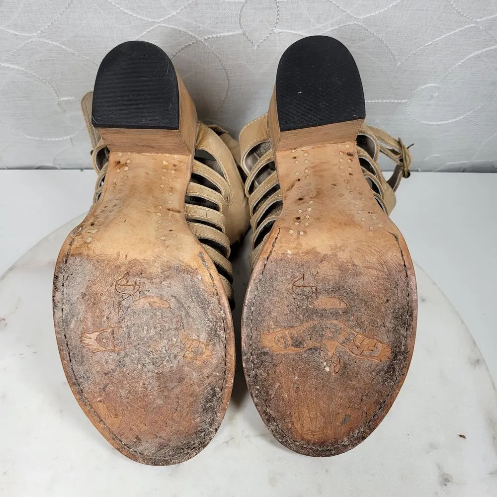 Freebird by Steven Bongo Sandals Womens 10 Taupe Leather Suede Gladiator Strappy - Image 8