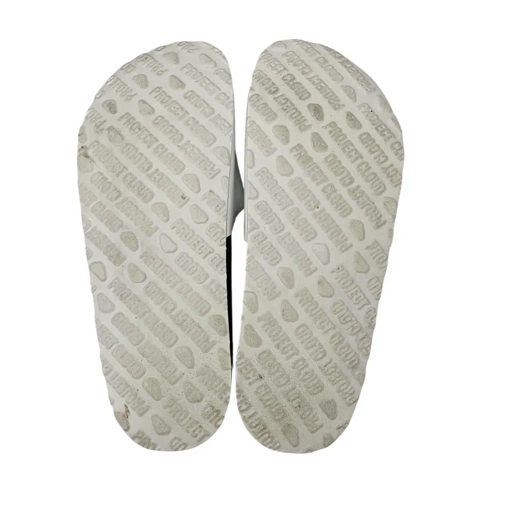 Project clouds Ibiza Sandals Leather Slides White Comfort Coastal Grandma shoes Size 8 - Image 8