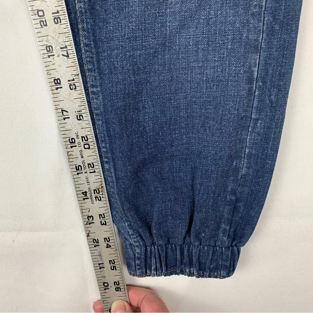 Rag & Bone size XS Miramar joggers Blue Cotton Terry faux jeans printed denim - Image 9