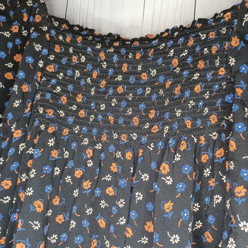 Madewell Floral Off-Shoulder Button Down Smocked-Waist Top - Image 12