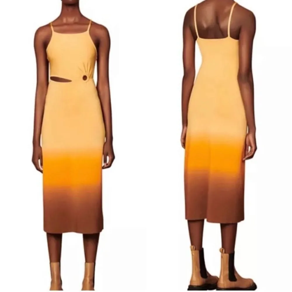 Sandro Aja Dress Orange Womens Size FR 38 US - Image 5