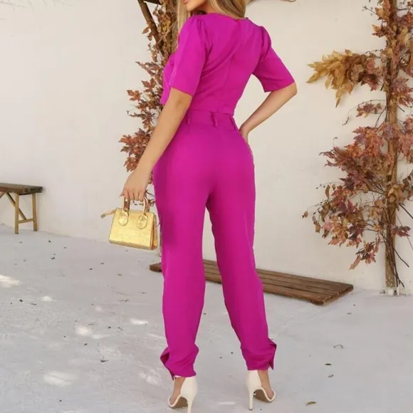 Two piece matching set outfit magenta size M Size M - Image 2