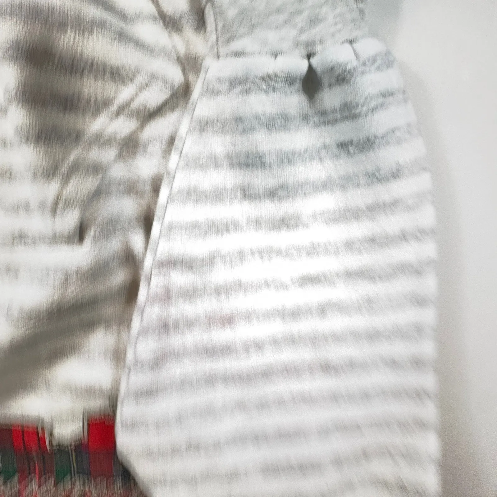 Vtg Washington D.C. Plaid Skyline Hoodie Stripe Lined Hood Made in USA Womens XL Gray - Image 10