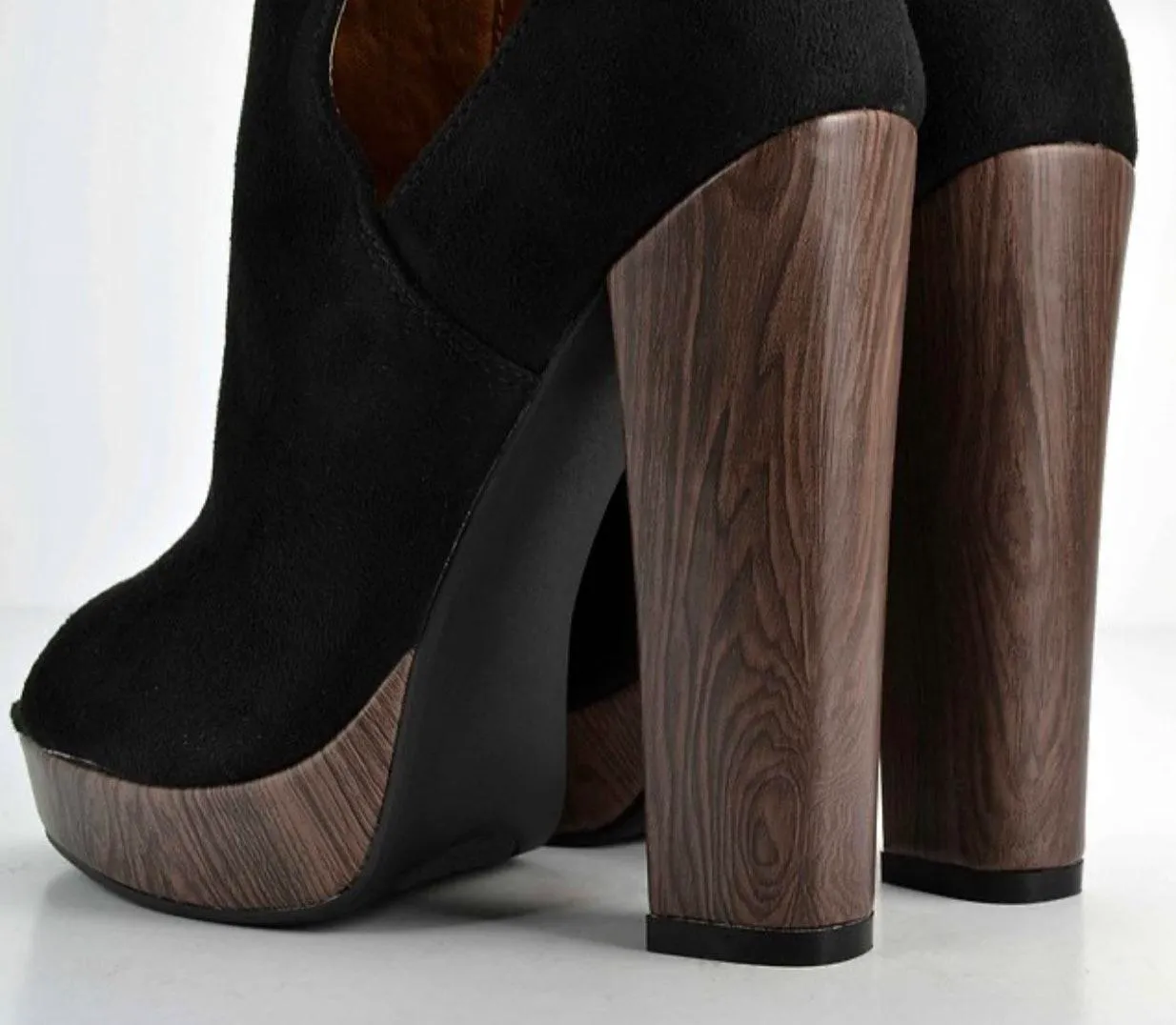 NEW BLACK BOOTIES OPEN TOE Size 6.5 - Image 3