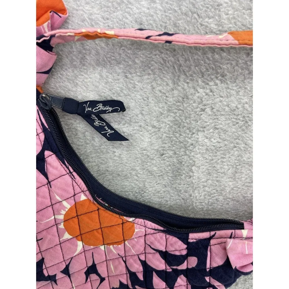 Vera Bradley Women's Quilted Purse Pink Floral One Handle Zipper Inside Pockets - Image 4