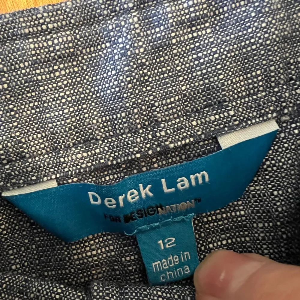 DEREK LAM Design Nation Chambray Jumper Dress Organic Cotton Button Front Sz 12 - Image 10