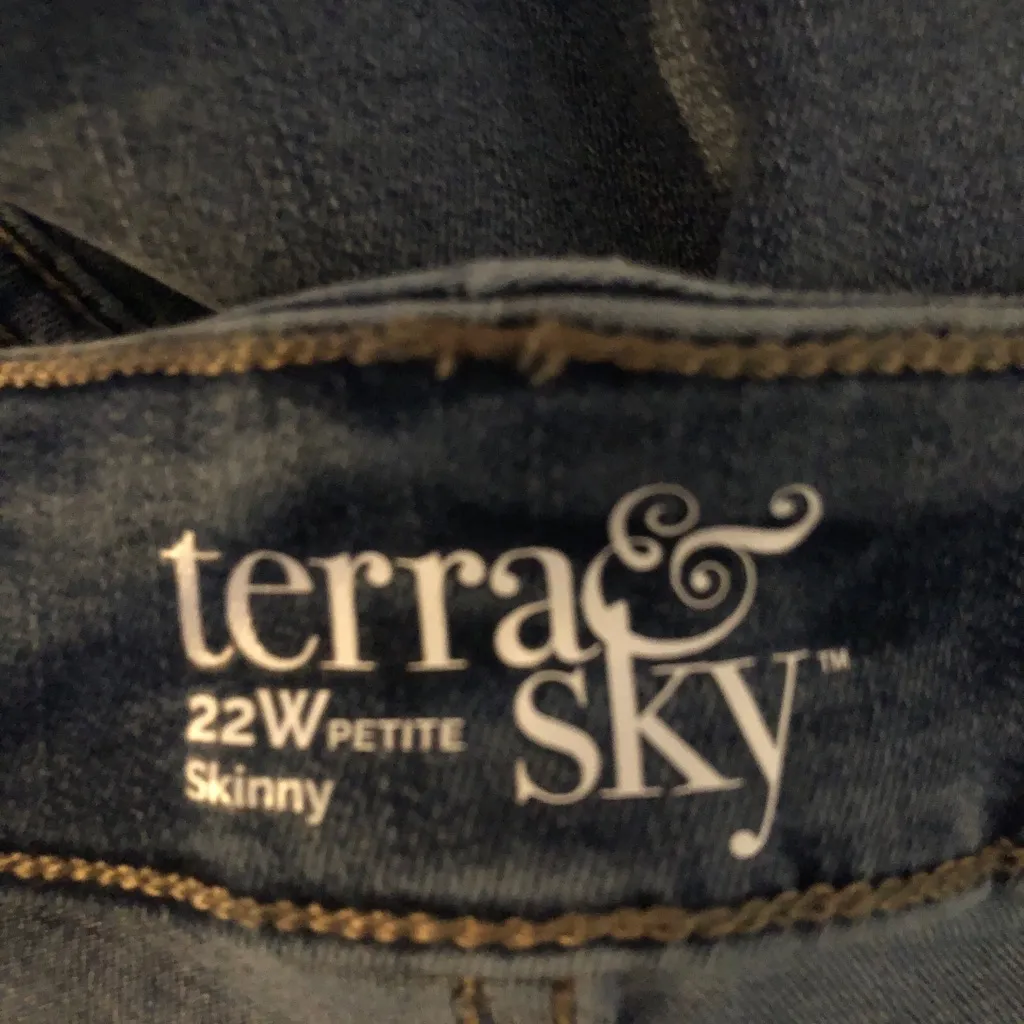 TERRA & SKY Womens Jeans Size 22W Petite High Rise Skinny Jeans Distressed New - Image 7