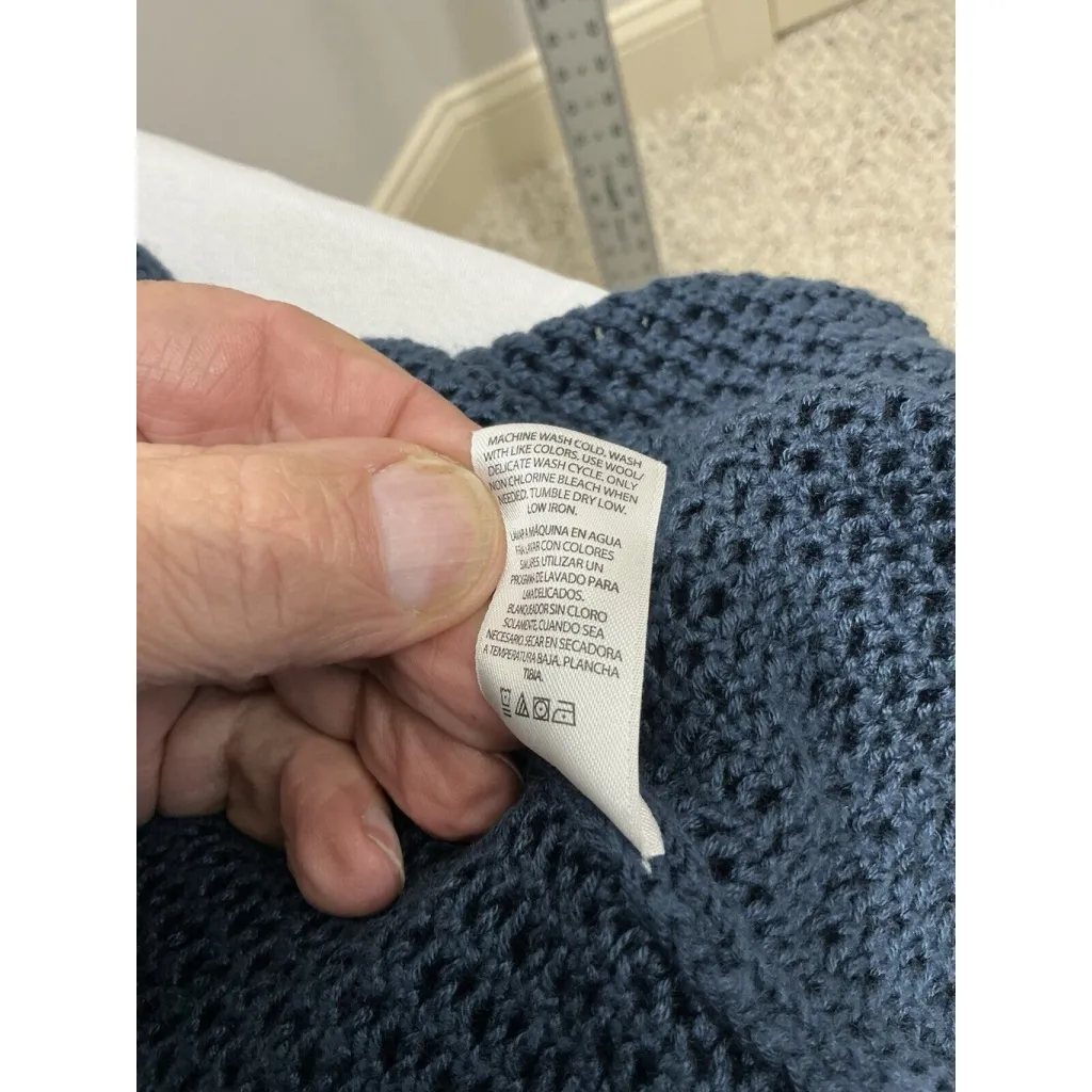 Womans Time & Tru Open Knit Open Front Short Sleeve Cropped Cardigan Large - Image 6