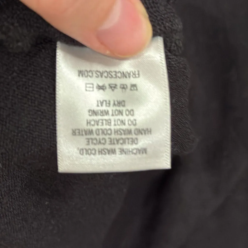 Mi Ami Francesca's Victorian Clip Dot Puff Sheer Long Sleeve Blouse size S Black - Image 9