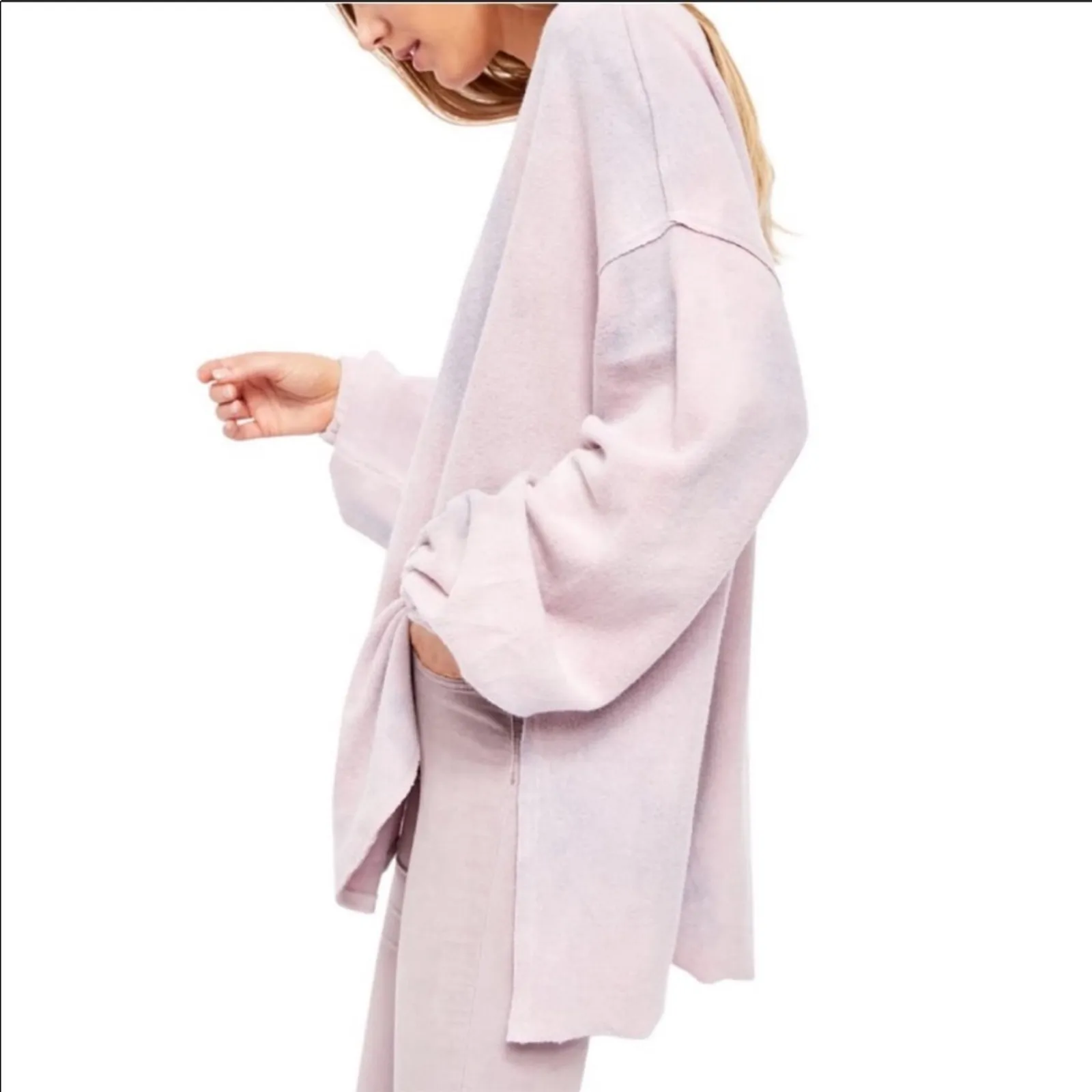 FREE PEOPLE Womens Casual Fleece Tie Dye Someday Oversize Pullover Sweater XS - Image 6