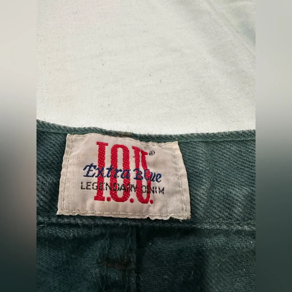 Vintage 80’s men’s IOU Sz: 40M High Waist Green Slight Taper Jeans. 5 pockets. Size undefined - Image 6