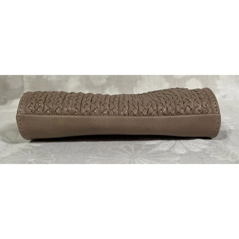 Antik Kraft Taupe Braided Crossbody Handbag Purse Clutch - Image 7