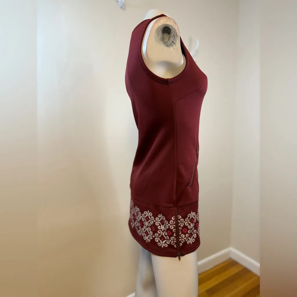 Athleta Hot When You're Not Dress Burgundy Wine Cranberry Fleece Lined XXS - Image 5