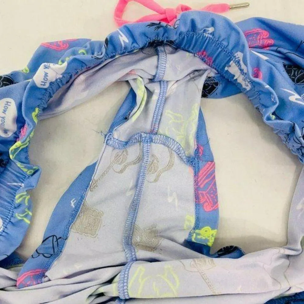 Friends TV Relaxed Fit Pajama Shorts Lounge Womens Medium Blue - Image 6