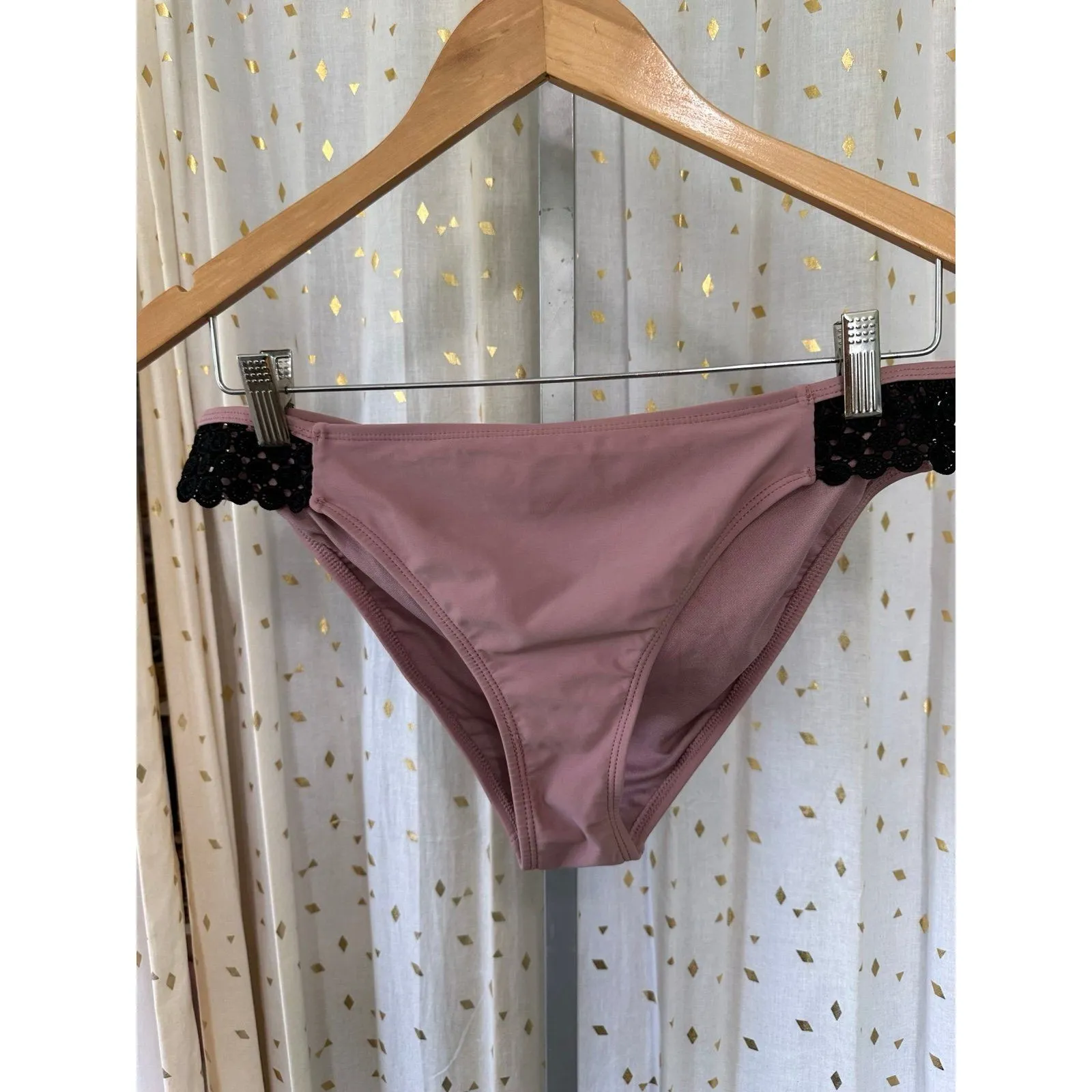 California Sunshine Macrame Crochet Lace High Neck Padded 2 Piece Bikini XL - Image 4