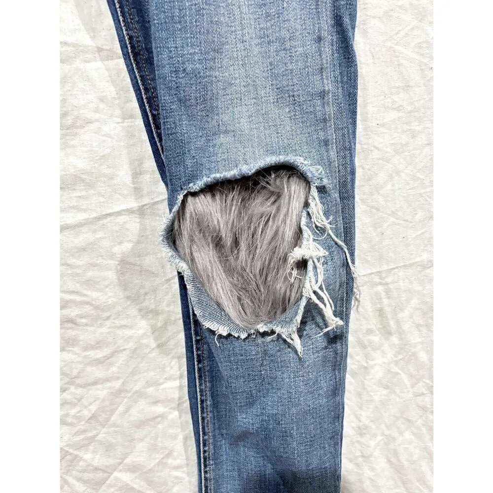 RAG & BONE Women's Skinny Fur Lined Jeans Color Carmine Sz 27 - Image 3