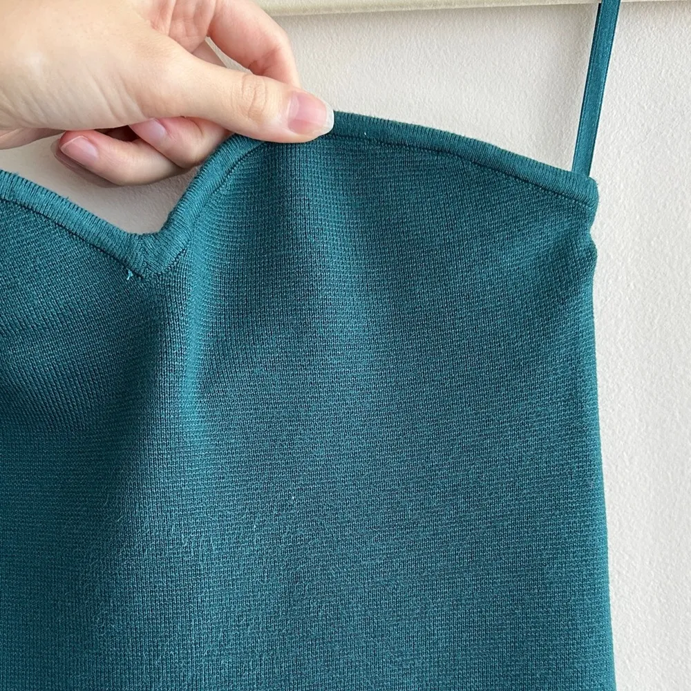 Abercrombie & Fitch Strapless Midi Sweater Dress, Sweetheart Neck, Teal, Size M - Image 12