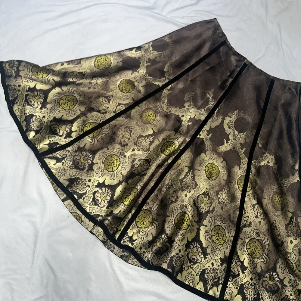 Y2K Sz 8 Women’s Y2K Low Waist A-Line Midi Skirt Boho - Image 2