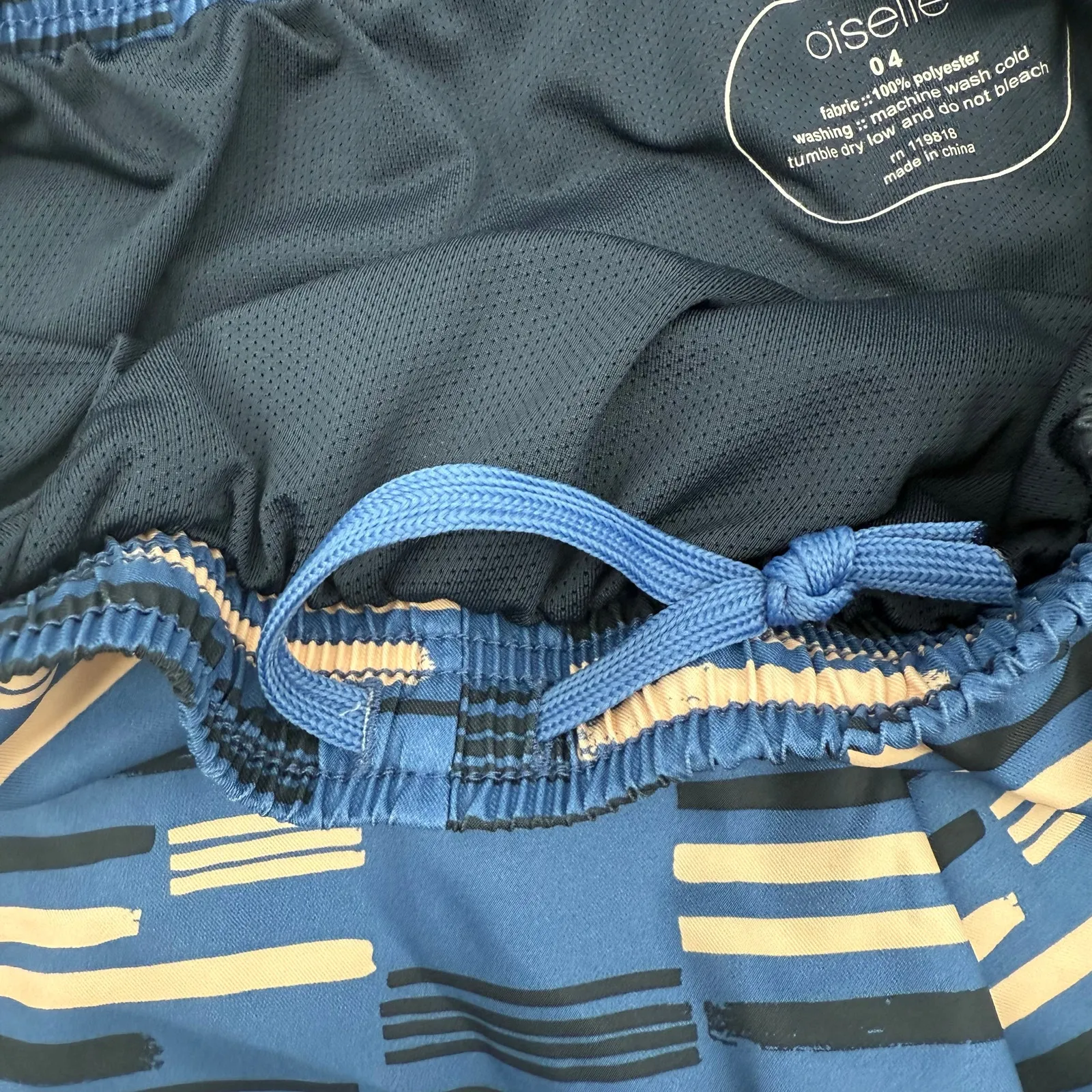 Oiselle Shorts Size 4 Womens Running Athletic Run Lined Mesh Athletic Blue Print - Image 9