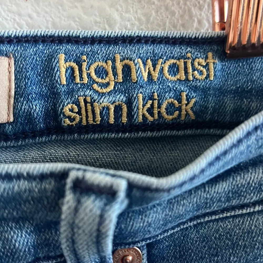 7 For All Mankind Luxe Vintage High Waist Slim Kick Sequined Jeans 27 - Image 7