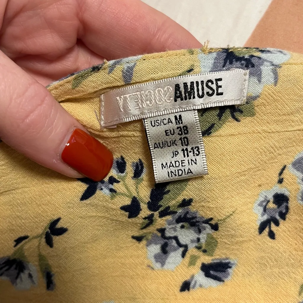 Amuse Society Only You Yellow Floral Print Tying Crop Top - Image 8