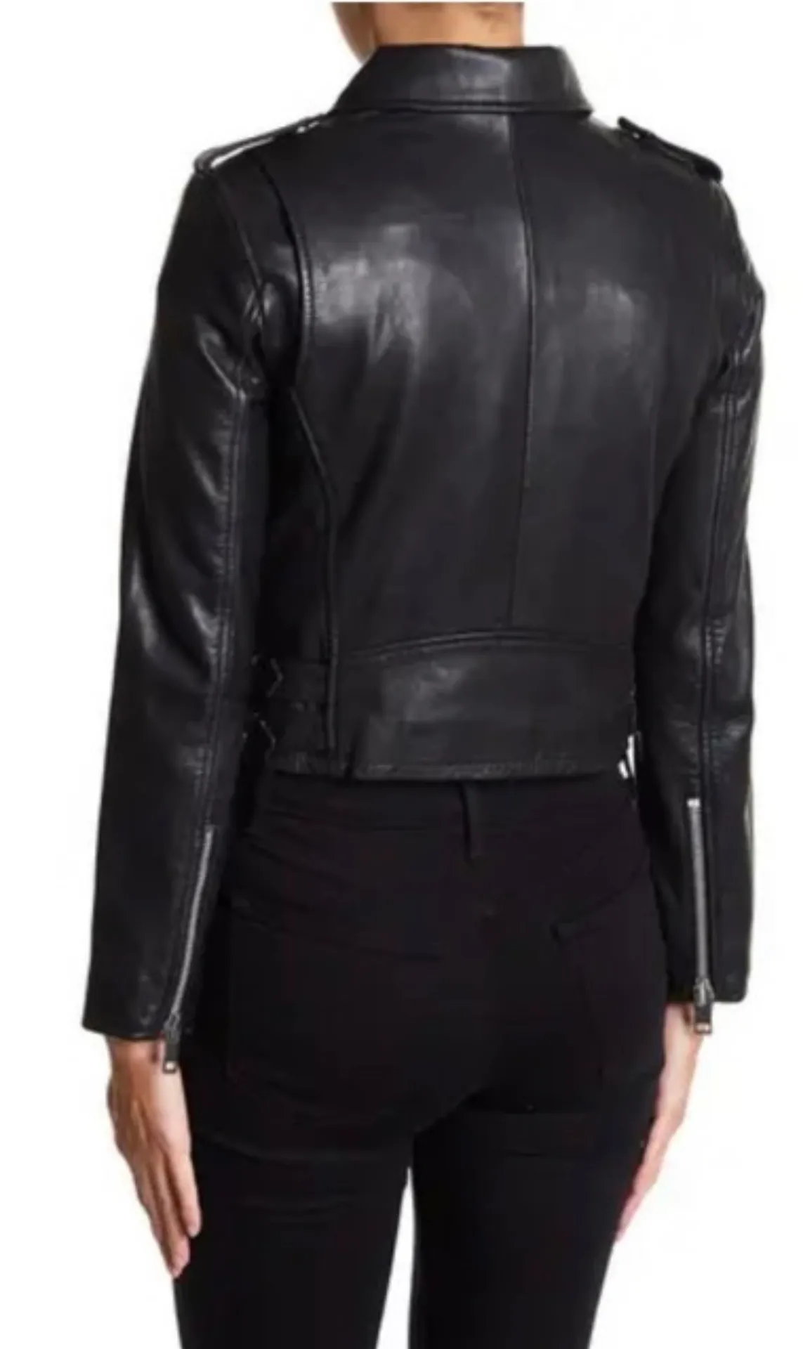 Leather Moto Jacket xS - Image 2