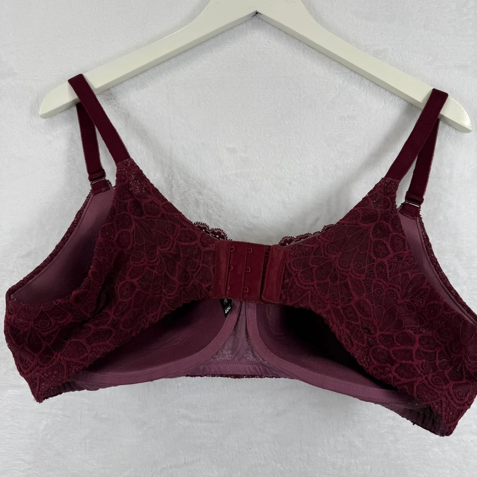 Torrid Curve 40C Burgundy Lace Full Coverage Wirefree Bra Smoothing Light Liner Purple Size undefined - Image 6