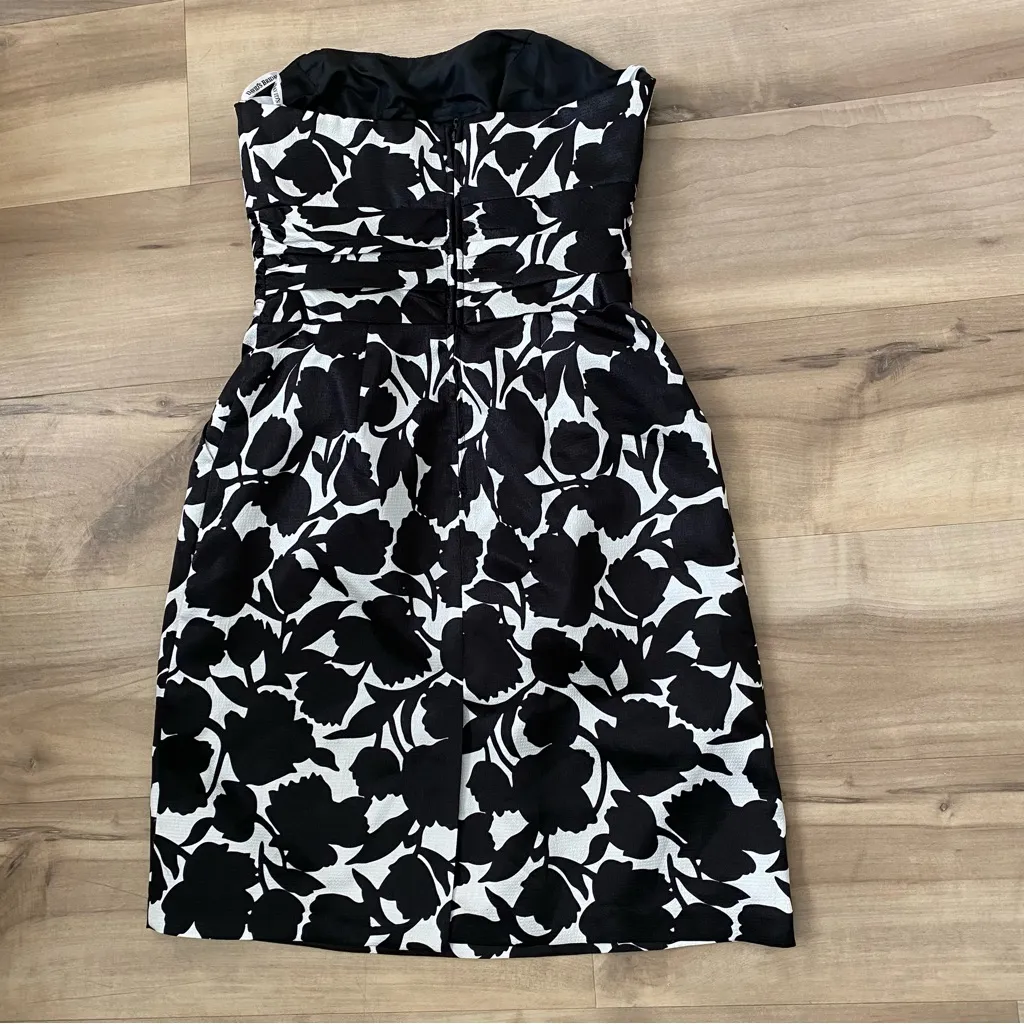 David's Bridal Strapless Black and White Dress - Image 2