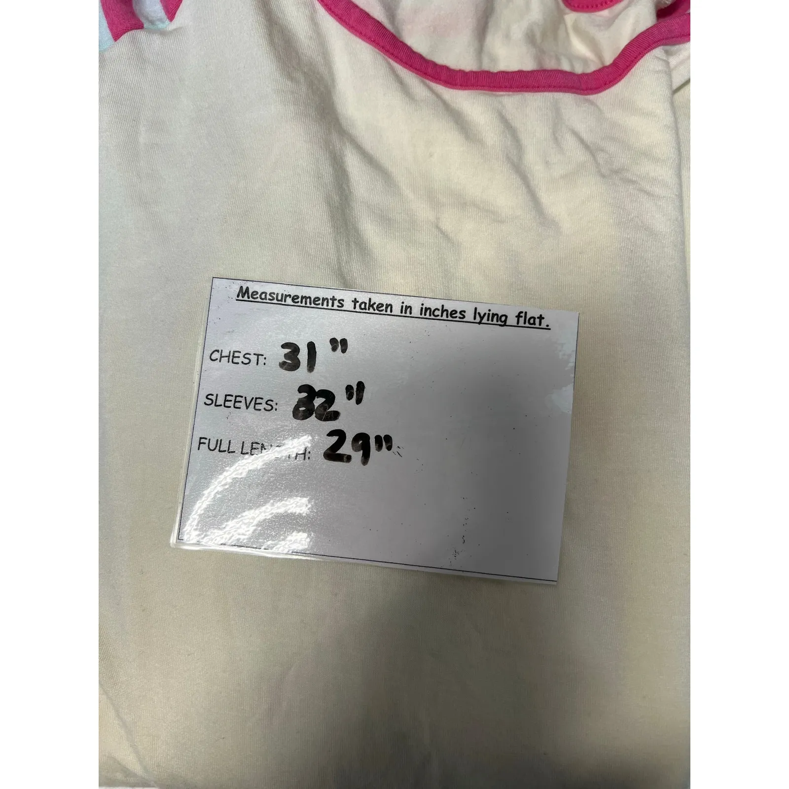 Matilda Jane Wonderment Any Time Top Raglan Shirt Cream Pink Stripes XXL - Image 5