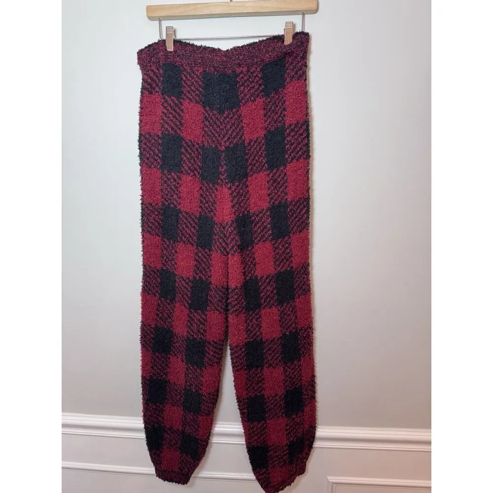 Skims Cozy Knit Jogger Pant Sherpa Brick Buffalo Check S/M NWT - Image 2