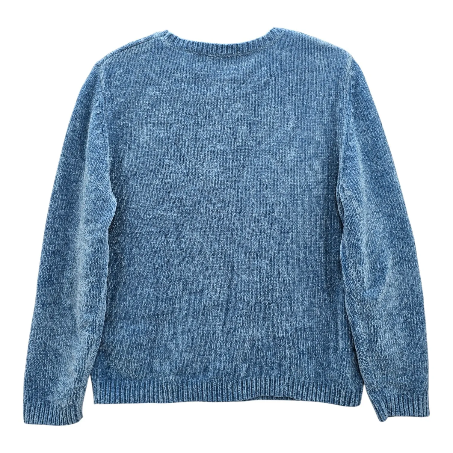 Alfred Dunner Blue Knit Ribbed Cozy Preppy Fairy Dreamy Pullover Sweater Small - Image 2