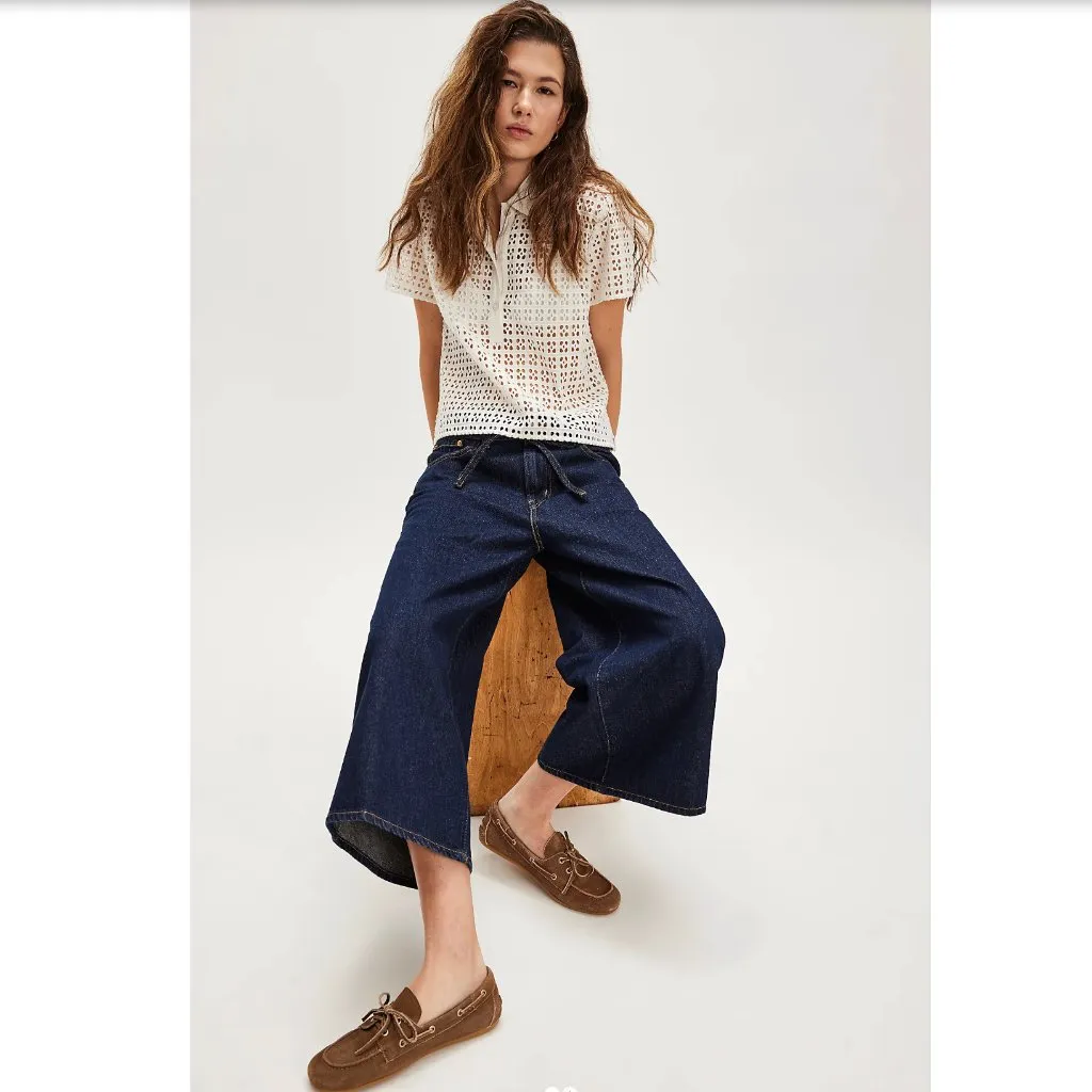 NWT Free People X  Levi's XL Culotte Jeans Blue SZ-31 - Image 2