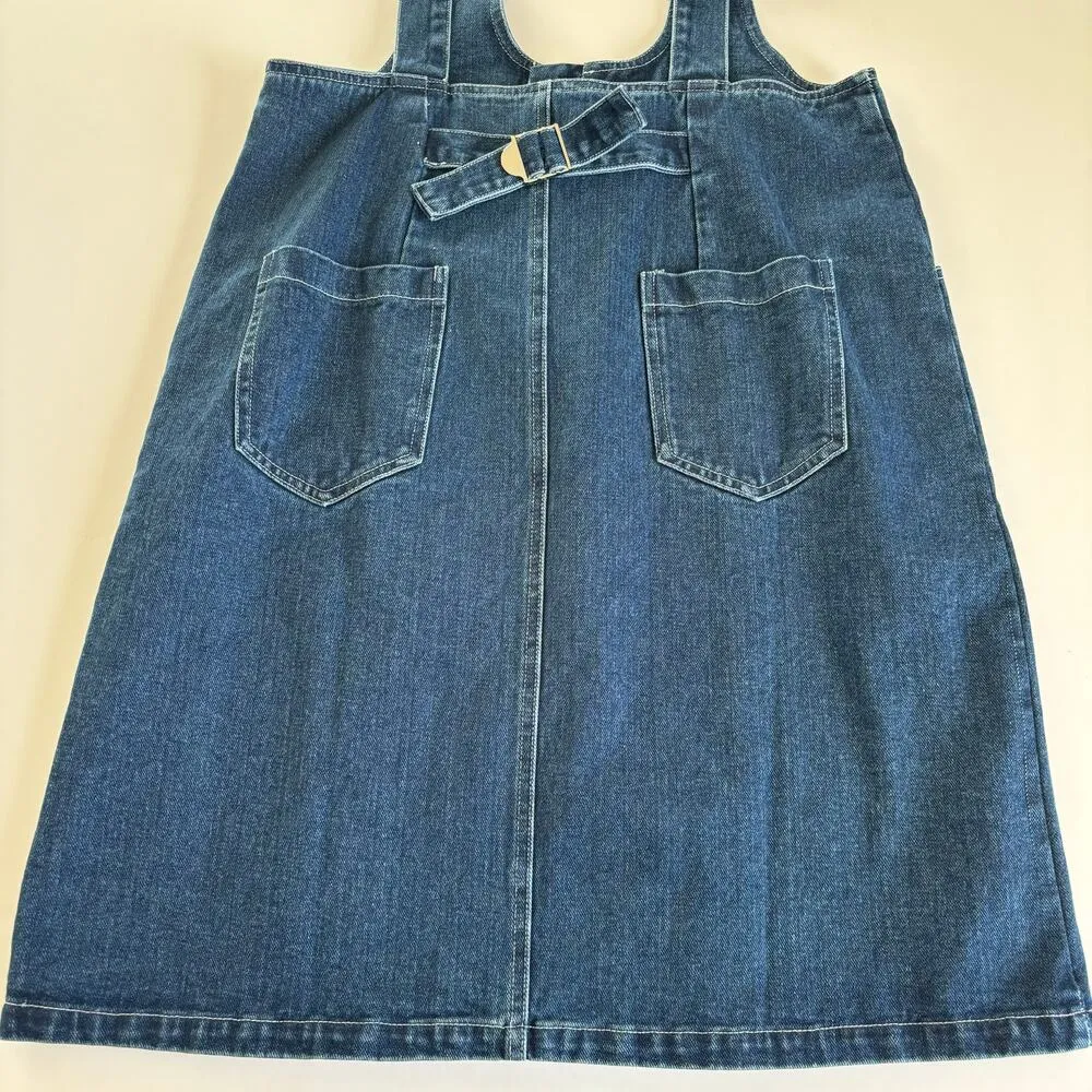 Cloud Ten Blue Denim Overall Casual Cotton Mini Dress Women’s Size Medium NWT - Image 9