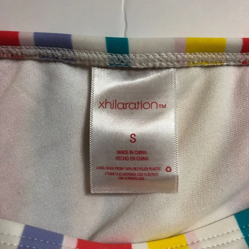 Xhilaration Womens High-Waist Striped Bikini Bottoms Cut-Out Detail Multicolor S - Image 3