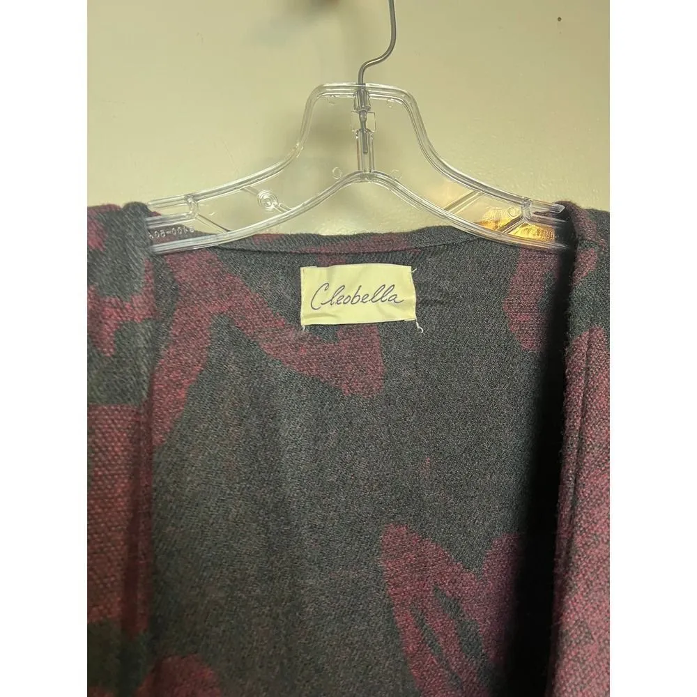 Cleobella Sevigny Burgundy Capelet Knit Sweater Poncho Tassels OS - Image 5