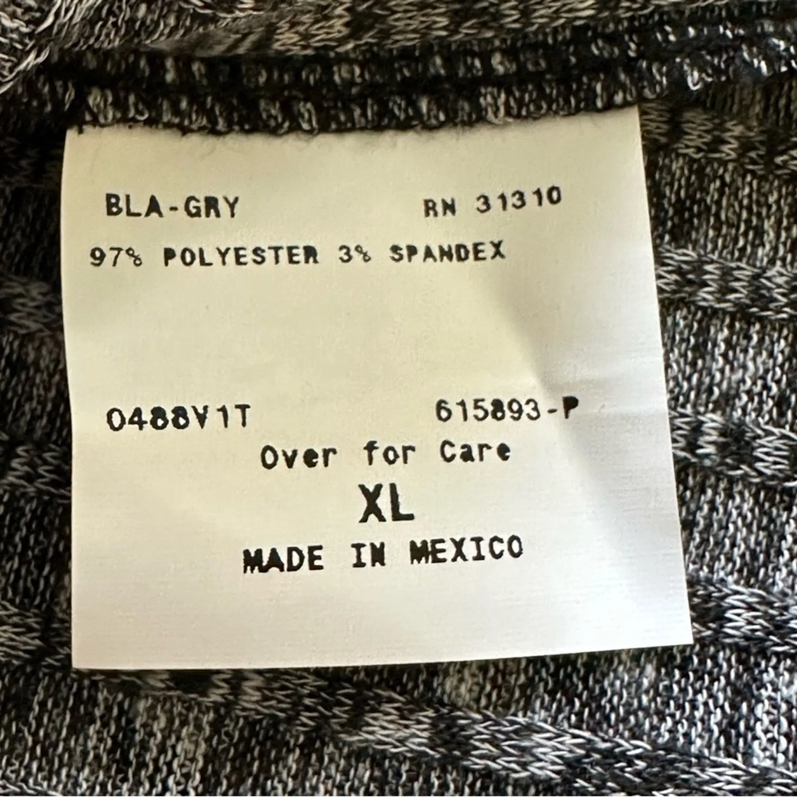 I.N. Studio Sweater Tunic Top Black Gray Cowl Neck 3/4 Sleeve Oversized XL NEW - Image 9