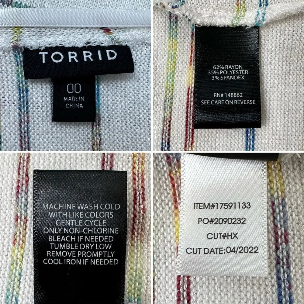 Torrid  White Multi Stripe Dolman Sleeves Cardigan - Image 11