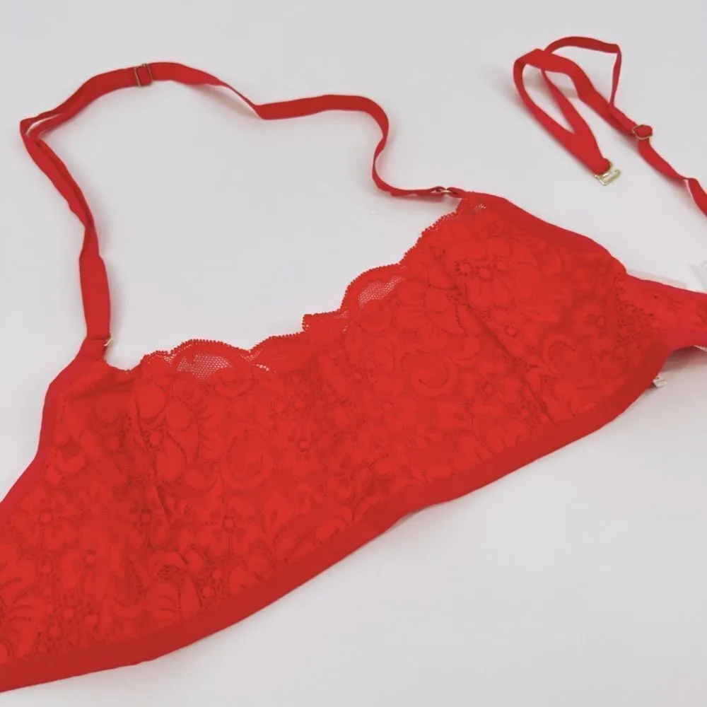 Free People x We are HAH Don't Cross Me Halter‎ Bralette Blood Orange NWT Sz M - Image 3