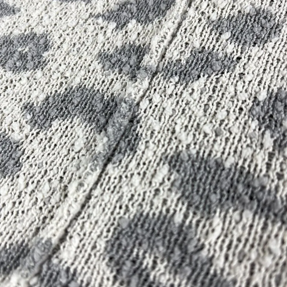 Knox Rose Leopard Print Knit Sweater Womens Size S Off White Gray V Neck Side Sp - Image 13