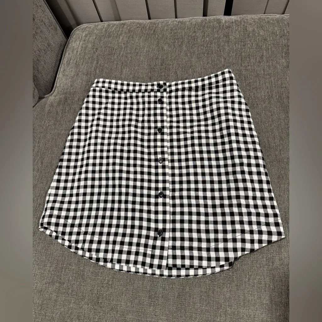 Topshop Black and White Gingham Mini Skirt - Image 8