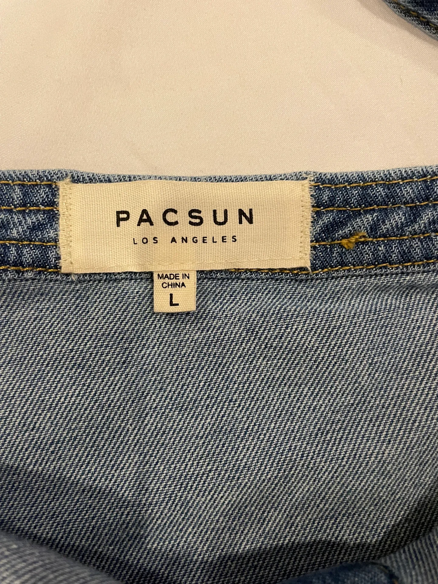 PacSun NWT Button Up Jean Dress Blue Size L - Image 3