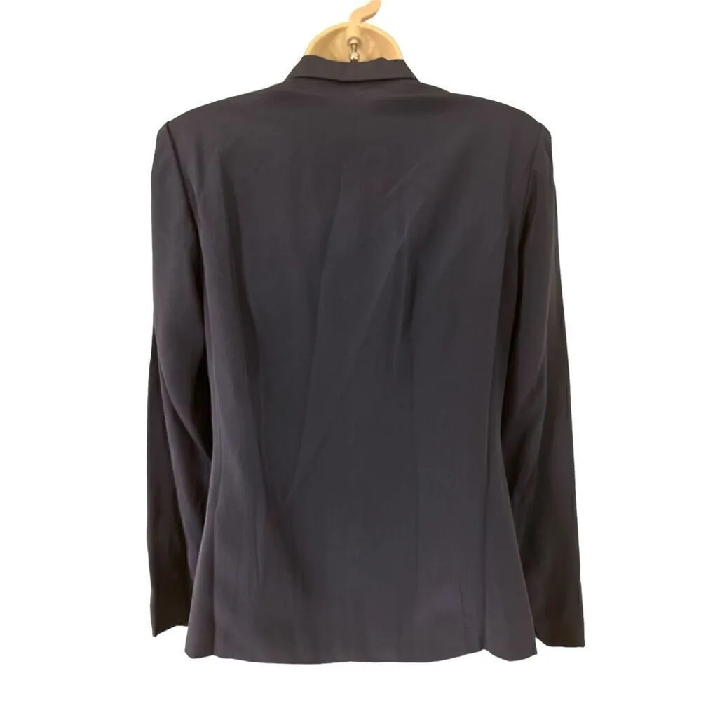 Chadwick's Blazer Jacket Women’s 4 Navy Lined 100% Silk - Image 4